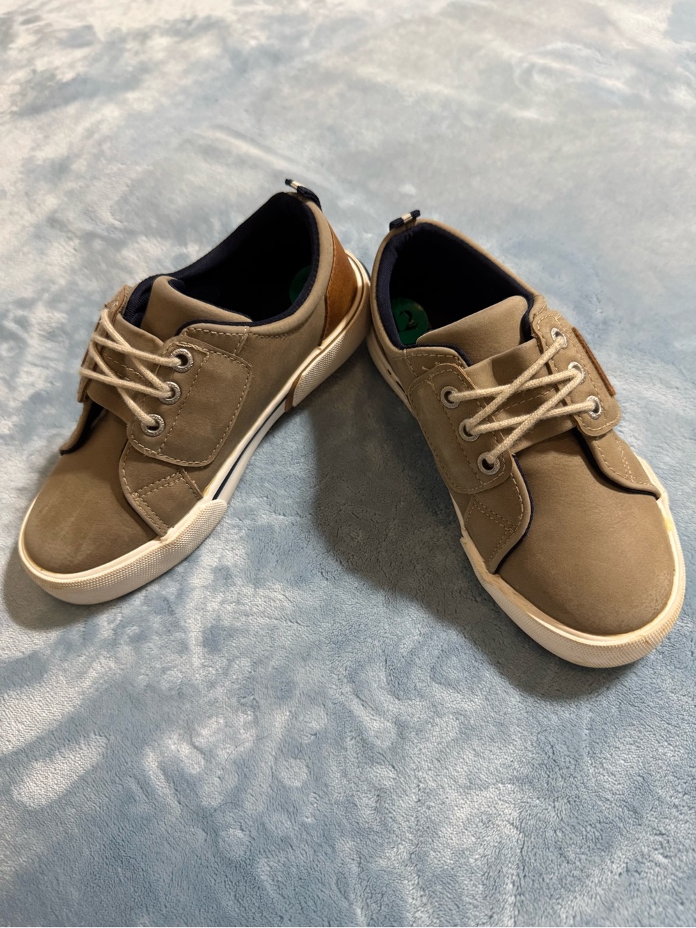 Kids Casual Taupe Canvas Sneakers - Lace-Up Comfort